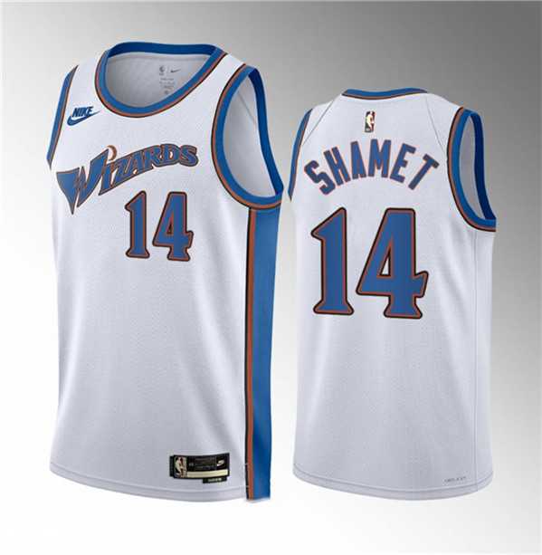 Mens Washington Wizards #14 Landry Shamet White 2023 Draft Classic Edition Stitched Jersey->washington wizards->NBA Jersey